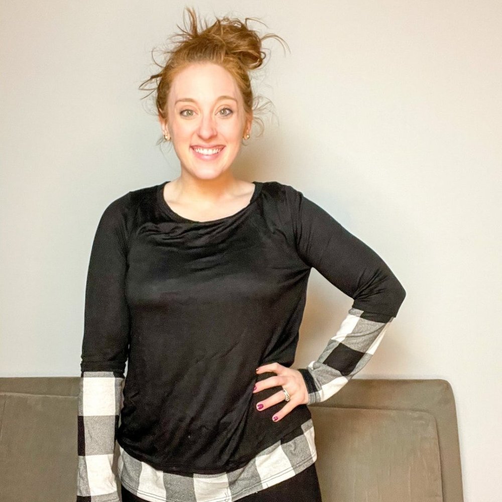 Buffalo Plaid Accent Top